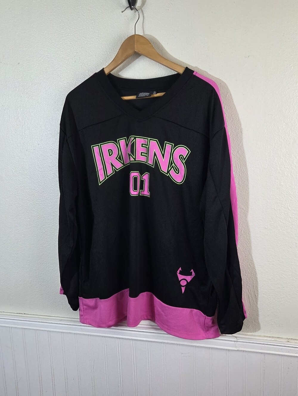 Invader Zim Hockey Jersey XL Nickelodeon Black Pink Irkens 01 GIR Vintage Y2K